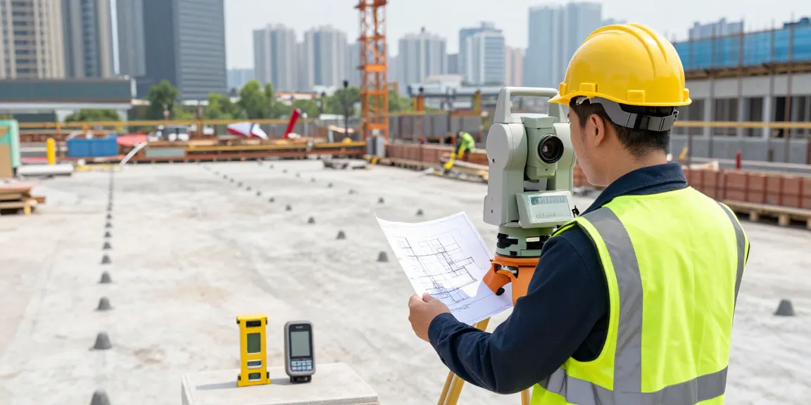 Measured building survey london conducted by surveyor using advanced technology in an urban construction site.