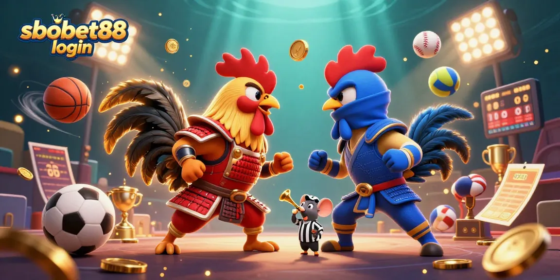 Engage with sbobet88 login to experience dynamic sports betting alongside 3D cartoon fighting roosters.