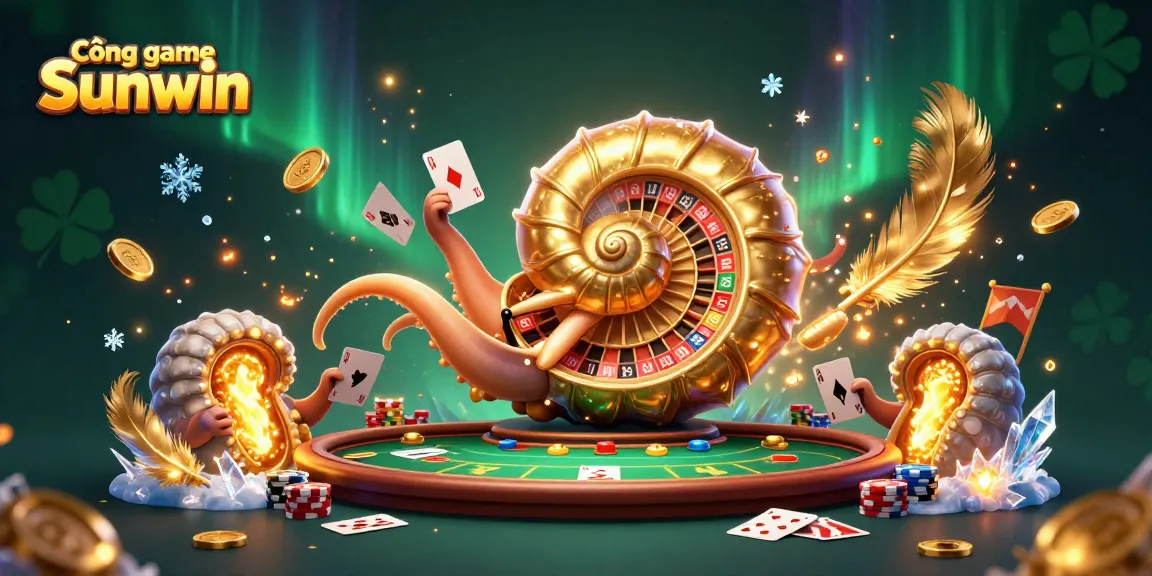 Cổng game Sunwin showcases the ancient giant nautilus with roulette wheel features and glowing ammonite companions.