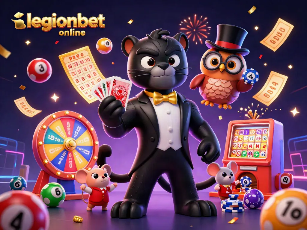 Experience thrilling gameplay at legionbet online with festive casino characters and dynamic gaming elements.