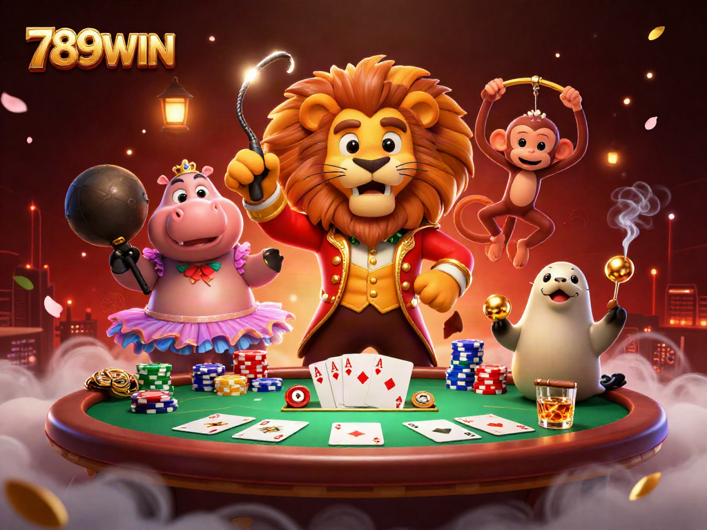 Experience dazzling excitement at 789WIN with vibrant characters and thrilling poker game elements.