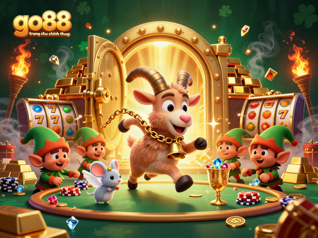 Conquer the casino with go88 trang chu chinh thuc amidst festive chaos in a vibrant scene.