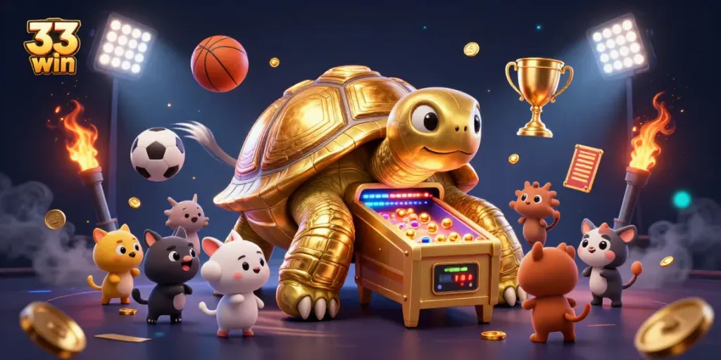Engage in thrilling play at 33 win with golden tortoise pinball machine and dynamic sports betting elements.