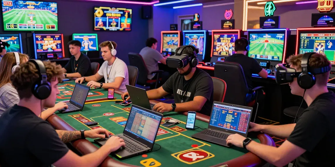 Players enjoying casino games at TK 1971, showcasing vibrant gaming atmosphere.