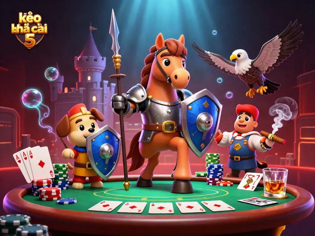 Experience thrilling action with kèo nhà cái 5 as knights battle amidst poker ambiance.
