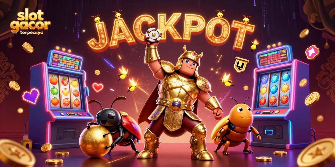 Experience a thrilling jackpot moment with slot gacor terpercaya characters in a vibrant casino scene.