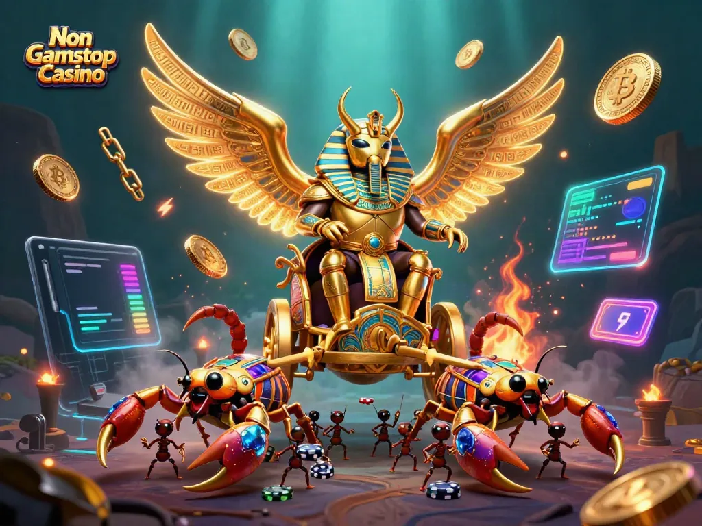 Enticing scene at Non Gamstop Casino with mythical characters and rich gaming elements.