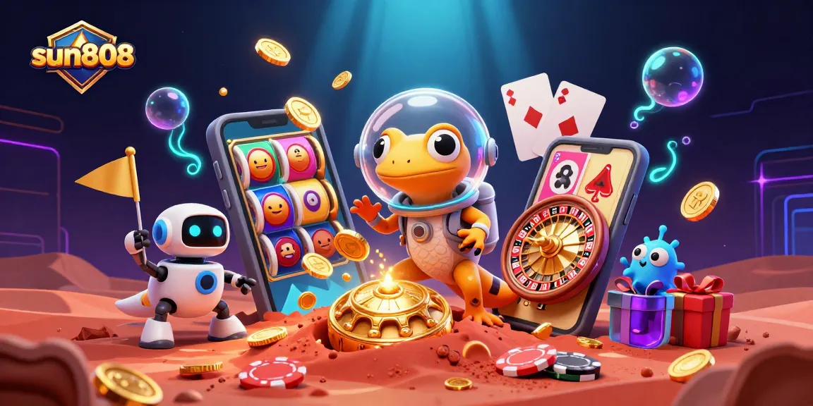 Experience exciting wins with sun808 as a Martian gecko uncovers a vibrant casino on Mars.