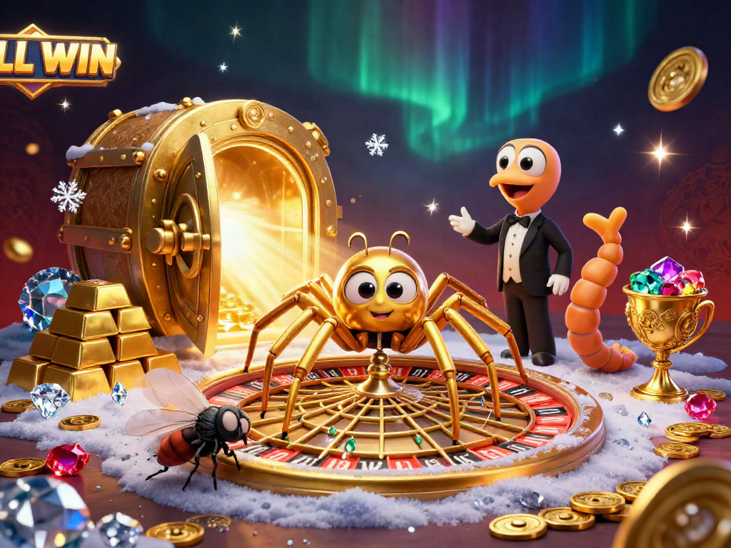 Experience thrilling bets at LL WIN with a spider croupier and golden treasures.
