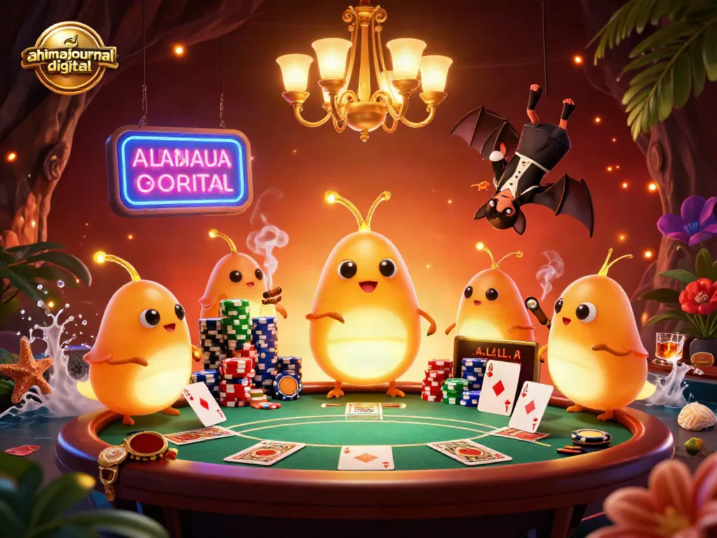 Players enjoy games at the ahimajournal-digital cave casino with vibrant glowworms lighting.