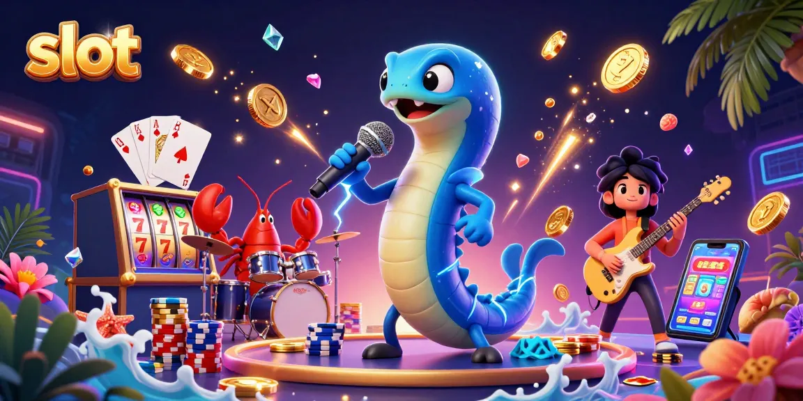 Experience thrilling slot gameplay with a lively underwater band performing in an energetic casino scene.