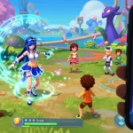 Engaging scene showcasing diverse characters in transformation hentai games with magical elements and vibrant fantasy landscape.