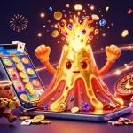 Experience fun and excitement with the newest online casino Australia featuring a golden volcano, treasure, and gaming elements.