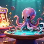 Experience exciting gameplay at hitclub-79 with 3D alien octopus engaging in holographic poker.